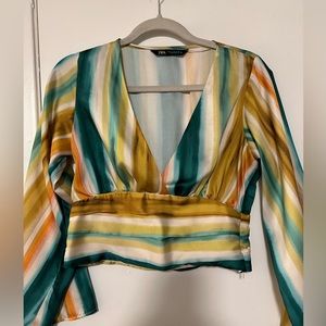 Zara Long Sleeve Crop Top